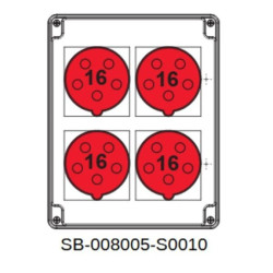 Rozdzielnica 4x5x16A INA=16A IP54 SB-008005-S0010-54