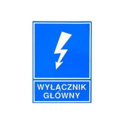 Naklejka WYŁĄCZNIK GŁÓWNY TZI 74x105S W.GL. Ergom