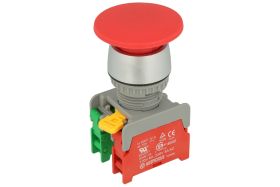 Przełącznik; bezpieczeństwa; przyciskowy; EB22-1-O/C-R; ON-(OFF)+OFF-(ON); grzybkowy; 2 tory; czerwony; bez podświetlenia; monos