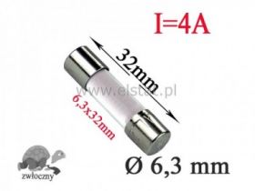 4A bezp. powolny+ piasek szklany 6,3x32mm