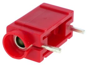 Gniazdo banan 4mm do płytki PCB czerwone