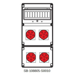 Rozdzielnica 4x5x16A INA=32A IP54 SB-108805-S0010-54