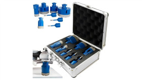 Zestaw Otwornic Koronki Wiertła Diamentowe Do Gresu Płytek 6-68Mm W Walizce