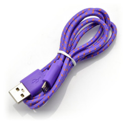 Przewód microUSB B - A w fioletowym oplocie Esperanza EB175VY - 1m