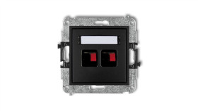 Mini Gniazdo Głośnikowe Podwójne Czarny Mat 12Mgg-2