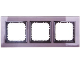 SONATA Ramka potrójna szare szkło / czarna R-3RGC/41/25