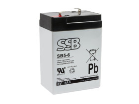 Akumulator AGM 6V 5Ah faston 4.8 SSB SB5-6