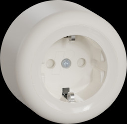 WDE015876 Socket outlet, 1-gang, surface-mounted, complete, white, round,