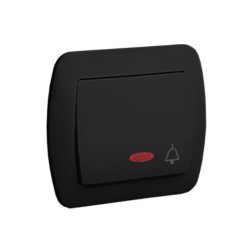 Simon Akord Przycisk dzwonek z podświetleniem 10AX, 250V, zaciski śrubowe czarny AD1L/49