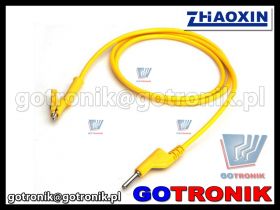 Przewód banan - krokodyl żółty