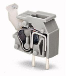 PCB terminal, 1 pole, pitch 7.5 mm, AWG 28-12, 16 A, cage clamp, light gray, 255-753/999-950