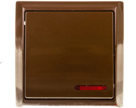 BIS Łącznik pojedynczy z podświetleniem brązowy ŁN-1BS/24