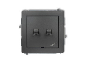 DECO Wyłącznik pojedynczy ze schodowym (wspólne zasilanie) w stylu amerykańskim grafitowy 11DWPUS-10.1 KARLIK