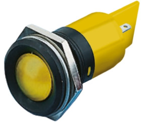 Lampka kontrolna do montażu panelowego 24V ac/dc, Żółta 22mm LED Końcówka lutownicza RS PRO