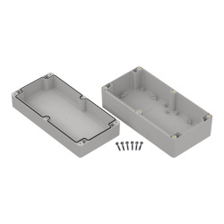 Obudowa ogólnego użytku Poliwęglan szerokość zew. 100mm długość zew. 200mm wys. zew. 75mm RS PRO IP68 Jasnoszary