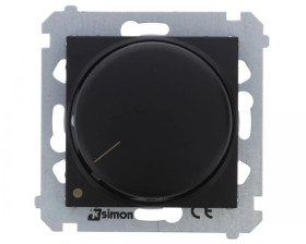 Simon 54 Ściemniacz obrotowy dwubiegunowy do LED ściemnialnych 230V (moduł) 5-215W czarny mat do instalacji 4-przew. DS9L2.01/49