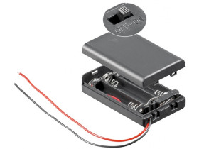 3x AAA (Micro) koszyk na baterie wolne końce kabla,...