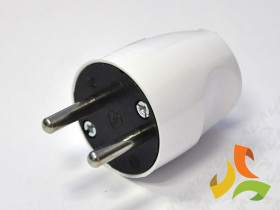 Wtyczka prosta bez uziemienia biała
