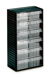 Regał szufladkowy, kolor: Szary, materiał: PP, 550mm x 310mm x 180mm, Treston