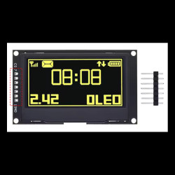 Wyświetlacz OLED 2,42&quot; 128x64 z interfejsem SPI (żółty)