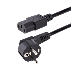 Kabel zasilający złącze A: CEE 7/7 złącze B: IEC C13 1m 10 A 250 V AC Czarny