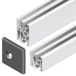 Zaślepka kwadratowa Czarny Przykrywka pasujący profil 30 x 30