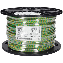 Alpha Wire 3079 GY001 14 AWG PVC Green/Yellow Hook Up Wire 1KFT