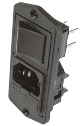 Złącze IEC IEC C14 Montaż na kołnierzu Męski 10A Proste liczba bezp 1 Szybkozłączne Bulgin