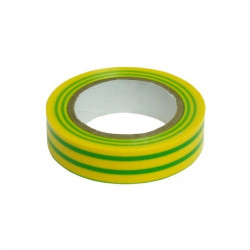 Taśma izolacyjna żółto- zielona PVC 15mm 10m TI-15/10/ŻÓŁTO-ZIELONY W-05126