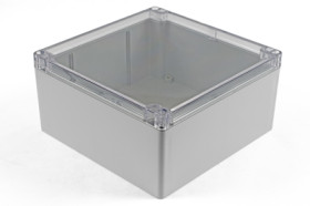 PC enclosure, (L x W x H) 180 x 180 x 90 mm, light gray (RAL 7035), IP68, 1554WA2GYCL