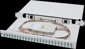 DN-96332/3 Fiber Optic Splice Box, 1U, Equipped, 24x LC DX, OM3