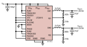 Dual 4MHz, 3A Synchronous Step-Down DC/DC Converter