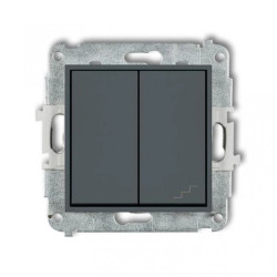 ICON Mechanizm łącznika jednobiegunowego ze schodowym (wspólne zasilanie) grafitowy mat 28IWP-10.1