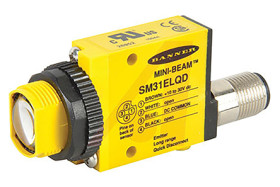 Czujniki fotoelektryczne w obudowie prostokątnej Banner NPN/PNP zakres 30 m LED