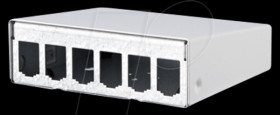 130861-0602-E Modul AP-housing 6 port pure white RAL9010