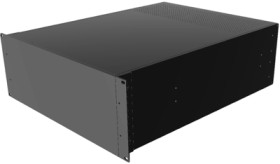 Aluminum enclosure, (L x W x H) 178 x 422 x 559 mm, black (RAL 9005), IP32, RM4U1922VBK