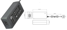 POSC12500D-C8-25 Biurkowy zasilacz impulsowy12V/5A/60W z wtykiem DC - 5.5x2.5mm