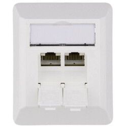 Telegartner 100023002 AMJ45 Network Outlet Surface-Mount Cat.6A 2-Port White