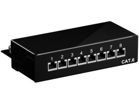 CAT 6 panel krosowy mini/biurkowy, 8 portów