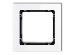 DECO Ramka uniwersalna - efekt szkła (ramka: biała: spód: czarny) biały 0-12-DRS-1 KARLIK