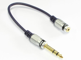 Przejście JACK wtyk 6.3mm - gniazdo 3.5mm stereo z kablem