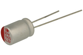 Kondensator; elektrolityczny; niskoimpedancyjny; polimerowy; 1000uF; 6,3V; RPK; RPK0J102M0812; 20%; fi 8x12mm; 3,5mm; przewlekan