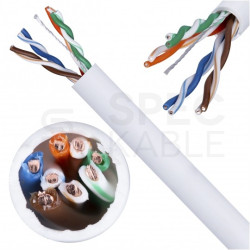 Kabel sieciowy U/UTP kat.5e skrętka 4x2x0,5mm wewnętrzny Dca bezhalogenowy LSOH biały SecurityNET