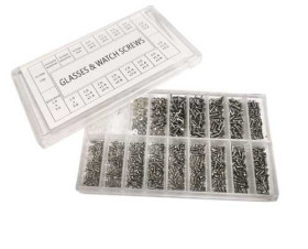 ZESTAW ŚRUBEK I NAKRĘTEK M1 M1.4 M1.6 1000szt Stosowane do naprawy zegarków, okularów itp.