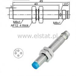 Czujnik indukcyjny LR08BN02DPO-E1 ( PNP, NO, M8)