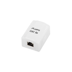 Gniazdo natynkowe kat.5e 1x RJ45 ekranowane białe Lanberg