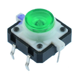 Green LED 12x12mm illuminated PCB Tactile Switch