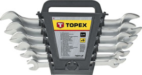 Klucze płaskie dwustronne 6-17 mm stal CrV (zestaw 6 szt.) 35D655