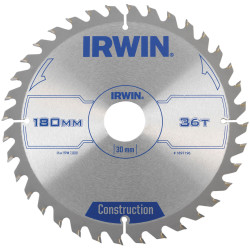 IRWIN&#xAE; 1897196 Construction Circular Saw Blade 180 x 30mm x 36T ATB