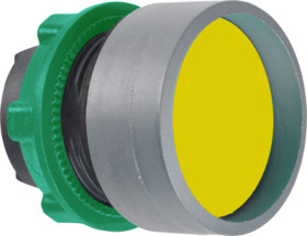 Pushbutton, unlabeled, unlit, groping, waistband round, yellow, front ring light gray, mounting Ø 22 mm, ZB5AA56C0